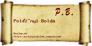 Polónyi Bolda névjegykártya